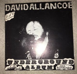 David Allan Coe Underground Album Very Hard To Find Lp 1982 Ex Vinyl