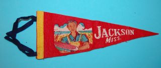 Vintage Jackson,  Mississippi Racist Boy With Watermelon Pennant 11 "