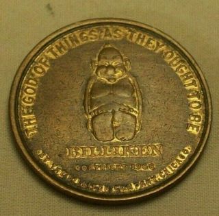 1908 Billiken Good Luck Pocket Piece Token God Of Luckiness Charm Coin