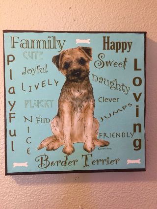 Border Terrier Canvas Wall Sign By Darci