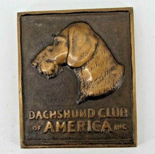 Katherine Ward Lane Weems Dachshund Club Of America Bronze Plaque