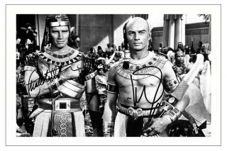 Charlton Heston,  Yul Brynner The Ten Commandments Signed Photo Print Autograph