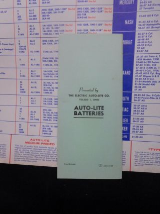 1957 AUTO - LITE Battery BUYERS GUIDE & DEALER CARE Poster SIGN Display 5