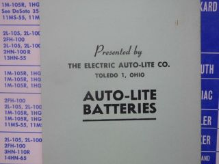 1957 AUTO - LITE Battery BUYERS GUIDE & DEALER CARE Poster SIGN Display 6