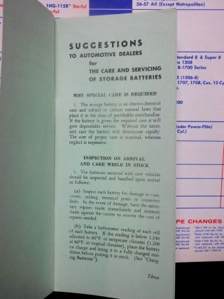 1957 AUTO - LITE Battery BUYERS GUIDE & DEALER CARE Poster SIGN Display 8
