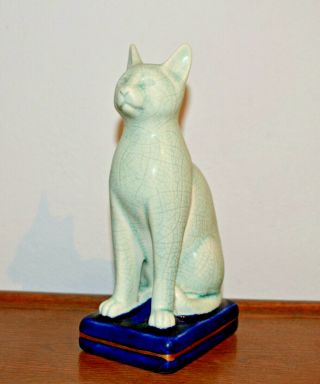 Rare Vintage San Francisco Takahashi Pottery Cat Figurine Made In Japan