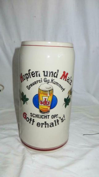 Vintage Wick - Werke German 3 Liter Beer Stein Tankard