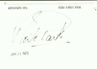 Merle Park Royal Ballet Prima Ballerina Signed Card 1975