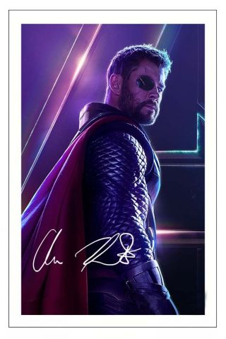 Chris Hemsworth Avengers Infinity War Signed Photo Print Autograph Thor