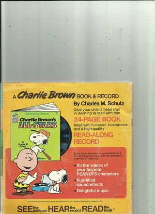 Charlie Brown Read along 45 records All - Stars and Short Summer 1978 2