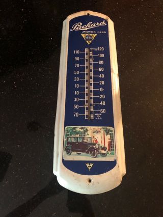Neat Vintage Metal Advertising Outdoor Thermometer - Packard Motor Cars