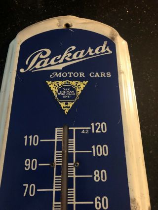 Neat Vintage Metal Advertising Outdoor Thermometer - PACKARD MOTOR CARS 4