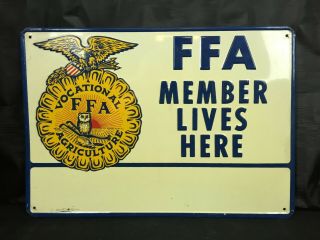 Vintage Metal Sign Ffa Member Lives Here Future Farmers Vocational Agriculture