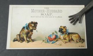 Mother Hubbard Soap Victorian Trade Card With 2 Dogs