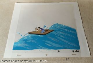 1968 Adventures of Gulliver Animation Production Cel w Background Hanna - Barbera 2