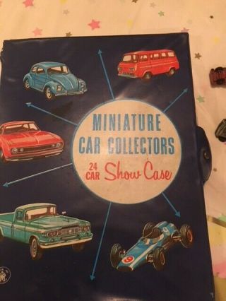 1966 Mattel 24 Car Miniature Car Collectors Case W Hot Wheels,  Matchbox Cars