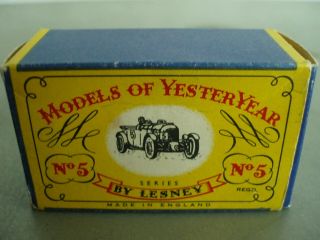 Matchbox Yesteryear Y - 5 Le Mans Bentley 1958 Type C Box Only Lesney