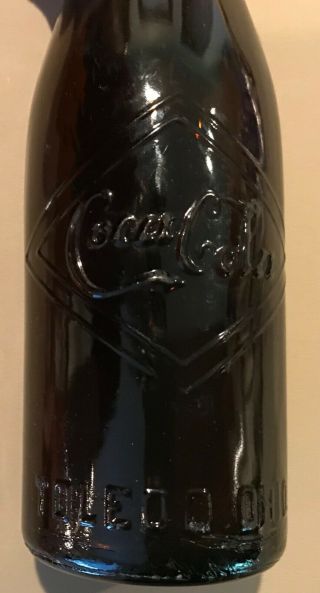 Amber Diamond Coca Cola Glass Bottle - Toledo,  Oh