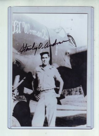 4 X 6 Photo Signed By W.  W.  Ii Fighter Ace Stanley Andrews