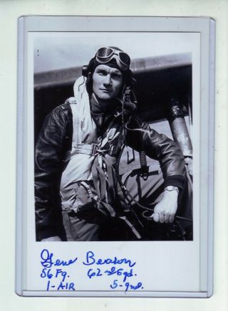 4 X 6 Photo Signed By W.  W.  Ii P - 47 Thunderbolt Fighter Pilot Eugene Beason