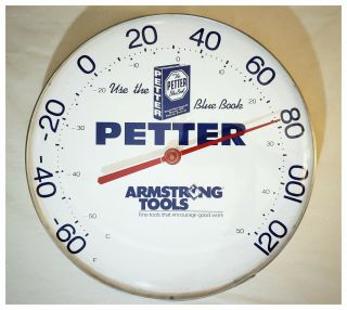 Vintage Peter Blue Book & Armstrong Tools Advertisement 12 " Thermometer