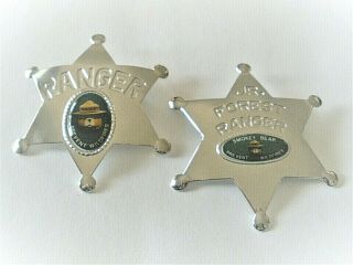 2 Smokey Bear Junior Forest Ranger Badges/pins " Prevent Wildfires "