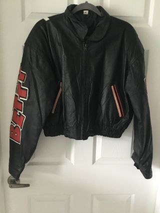 Betty Boop Leather Bomber Jacket Size Xl Black
