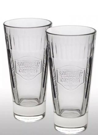 Southern Comfort Tall Glass X 2 With Glass Stirrers