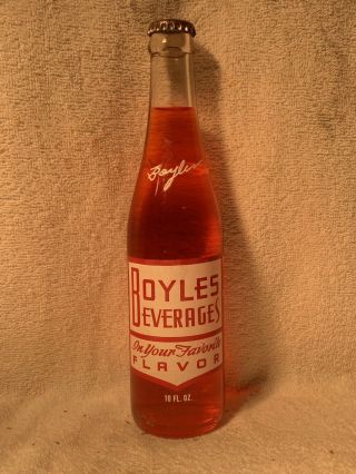 Full 10oz Boyles Strawberry Acl Soda Bottle Coca - Cola Thomasville,  N.  C.