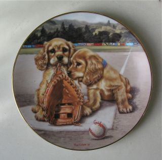 Cocker Spaniel Limited Edition Collectors Plate " Double Play " Good Sports