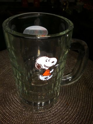 A & W Set of Four 1971 Snoopy Heavy Vintage Glass Mugs,  Rare Collectibles 2