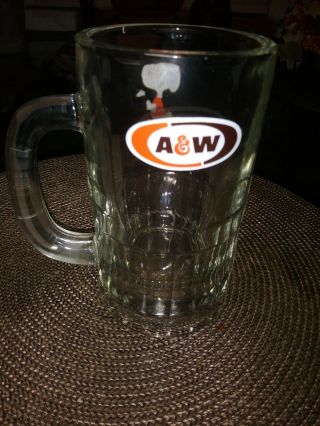 A & W Set of Four 1971 Snoopy Heavy Vintage Glass Mugs,  Rare Collectibles 5