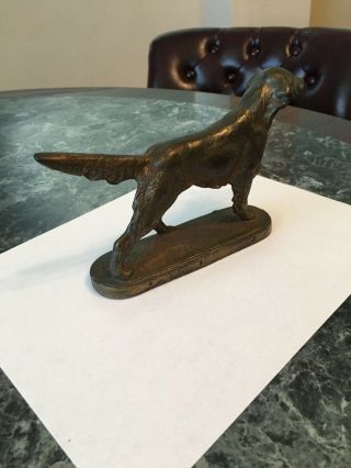 Vintage Cast Iron Hunting Dog Pointer Statue Desk Paperweight 3