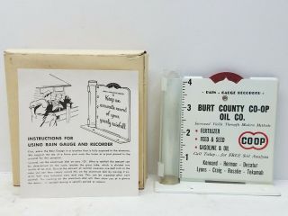 Nos Vintage Farmers Burt County Co - Op Assn.  Rain Gauge Kennard Herman Nebraska