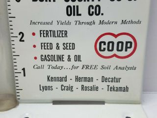 Nos Vintage FARMERS BURT COUNTY CO - OP ASSN.  RAIN GAUGE KENNARD HERMAN Nebraska 4