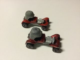 2x Hot Wheels Redline Red Baron.  Spectraflame & Enamel Hotwheels Red Line