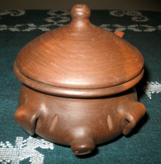 Chilean Pomaireware Pottery Pig Dish Bean Pot With Wooden Spoon Chile