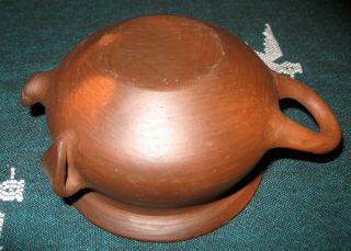Chilean Pomaireware Pottery Pig Dish Bean Pot with Wooden Spoon Chile 7