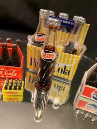 Pepsi Cola Mini Miniature 6 Pack & Coke Bottles 3