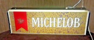 Vintage 1976 Michelob Lighted Beer Sign.  18 ½ X 6 X 3 1/2,  Great