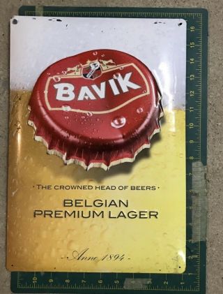 Bavik Belgian Brewery Lager Metal Tin Sign Beer 1894 Belgium Pub Bar Man Cave