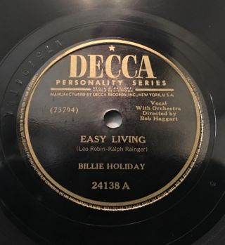Billie Holiday Easy Living / Deep Song Decca 24138 V,  To E -