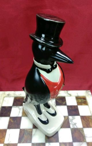 Vintage Old Crow Ceramic Figurine Decanter (2)