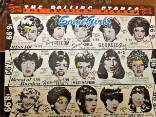 The Rolling Stones Lp Album Some Girls Die Cut Celebrity Jacket 1st Press 1978