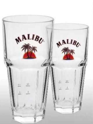 Malibu Rum Tall Glass X 2