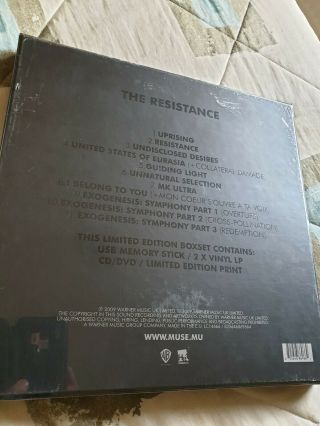 Muse - The Resistance - Box Set; 2xLP,  DVD,  CD,  Memory Stick and Limited Print. 4