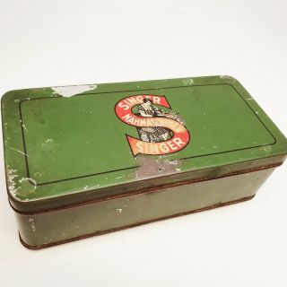 Singer Sewing Machine Tin Box Case Tools Box Antique Vintage 1930 