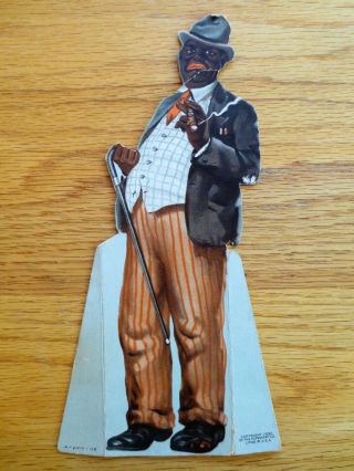 1930s Amos Andy Radio Show Cardboard Stand Up Figure Pepsodent Ad Litho Usa