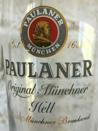 PAULANER MUNCHEN 0.  5L Beer Glass MUNICH GERMANY Brewery 2