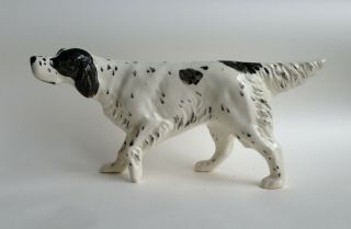 English Setter (black Speck. ) Porcelain Figurine,  Handmade,  Dog Figurine